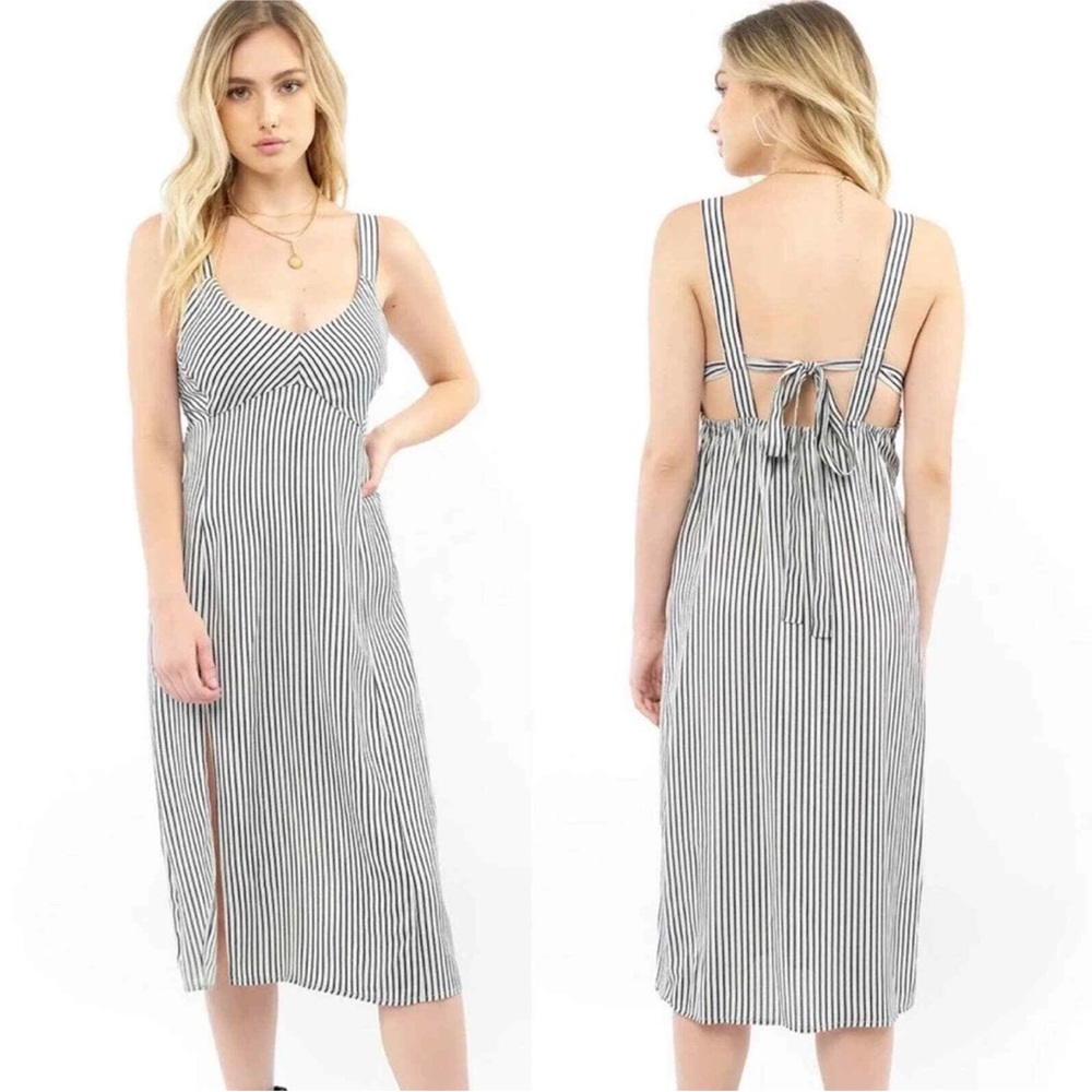 Saltwater Luxe Georgia tie back pinstriped dress